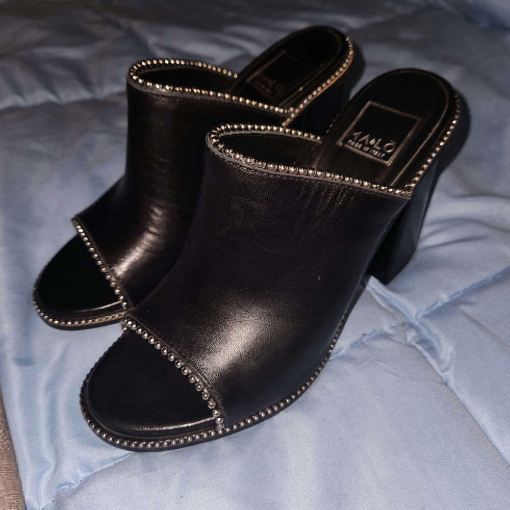 Ma & Lo leather heeled mules sandals 8 New
